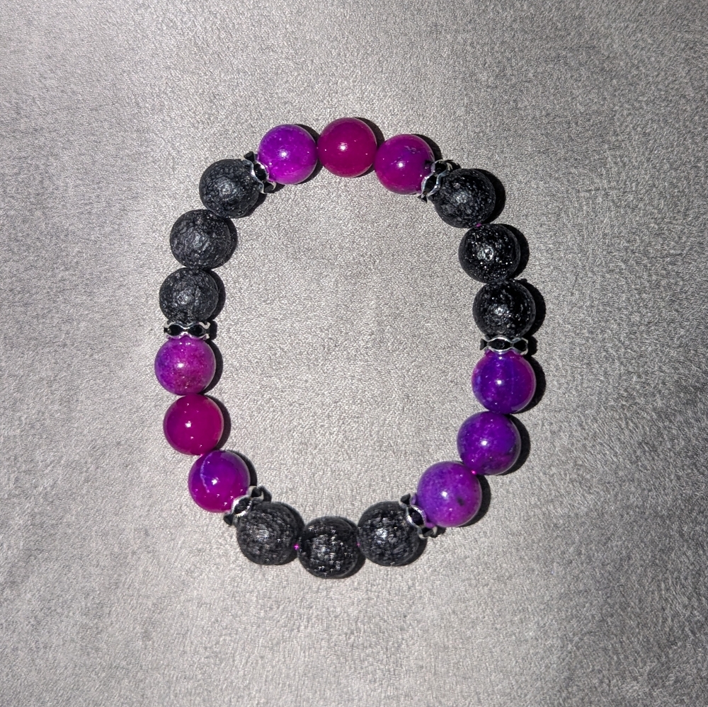 Agate And Lava Stone Bracelet